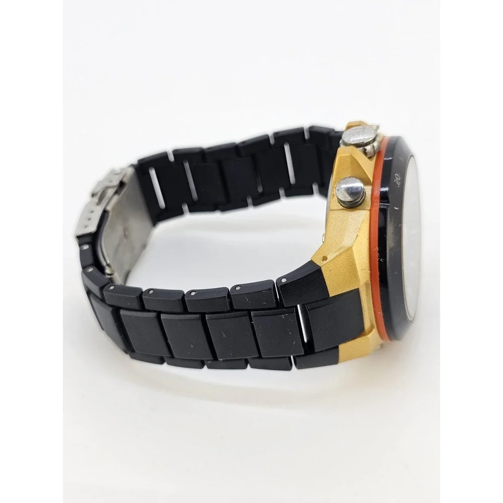 Men's Analog Digital Watch 45MM Day/Date Black Gray Bracelet Band 7